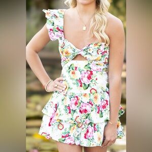 HELLO MOLLY RUFFLED OUT DRESS FLORAL PRINT